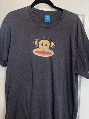 Y2K Julius & Friends Graphic Tee - Charcoal with Blue Tag and Yellow/Red Monkey